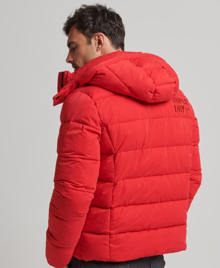 Superdry Microfibre Mountain Puffer Jacket Red Men