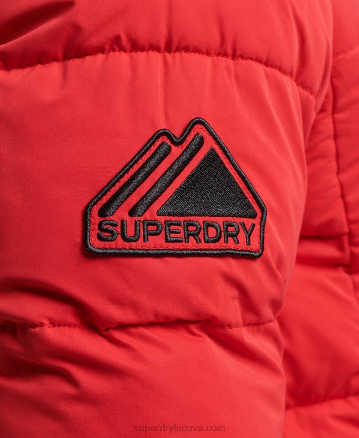 Superdry Microfibre Mountain Puffer Jacket Red Men