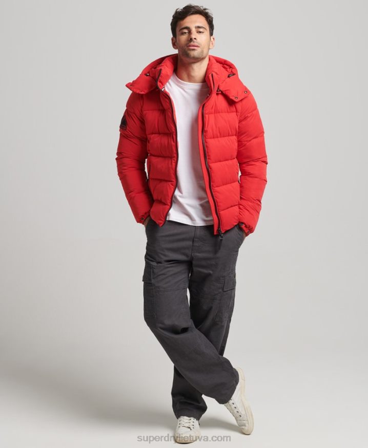 Superdry Microfibre Mountain Puffer Jacket Red Men