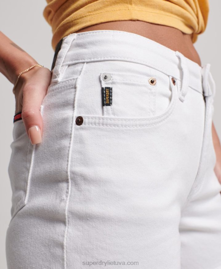 Superdry Mid Rise Slim Shorts White Women