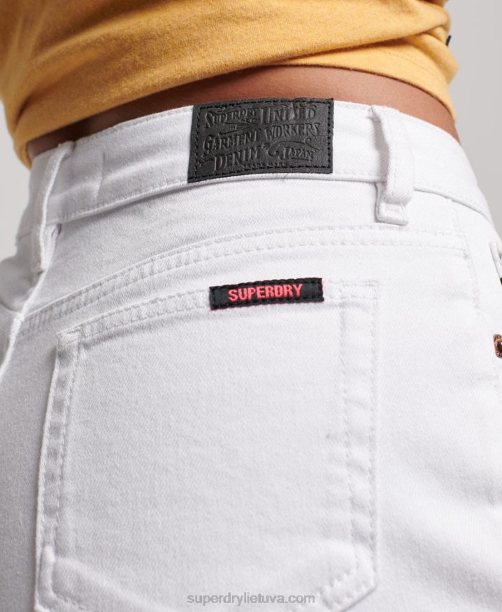 Superdry Mid Rise Slim Shorts White Women