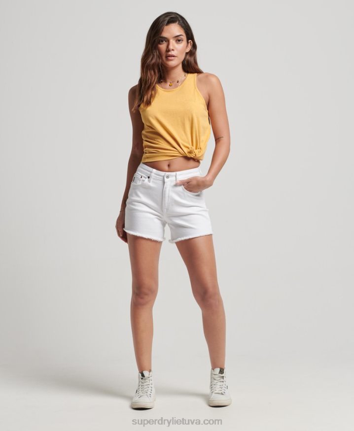 Superdry Mid Rise Slim Shorts White Women