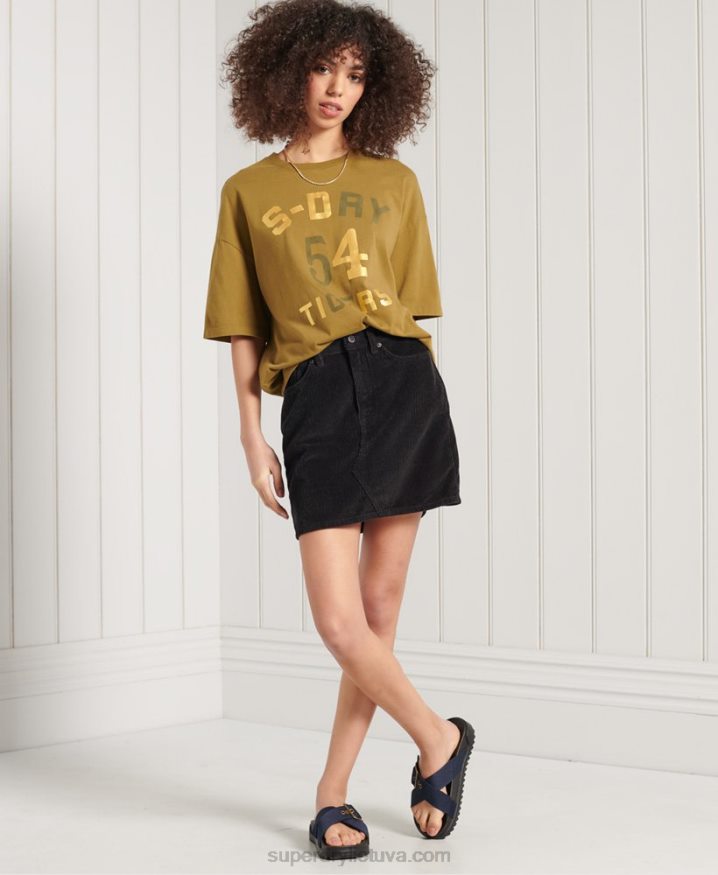 Superdry Military Narrative Boxy Tee Green Women