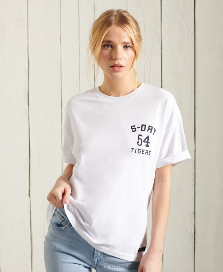 Superdry Military Narrative Boxy Tee White Women