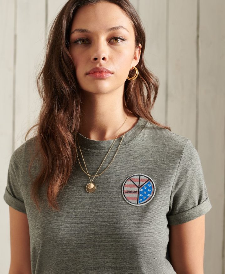 Superdry Military Narrative T-Shirt Dark Grey Women