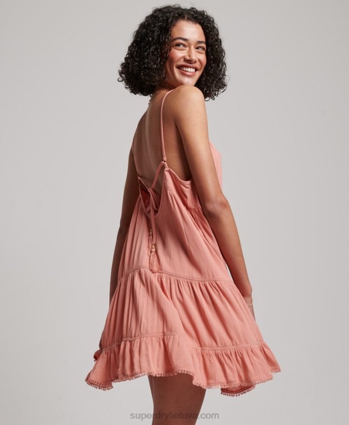 Superdry Mini Beach Cami Dress Pink Women