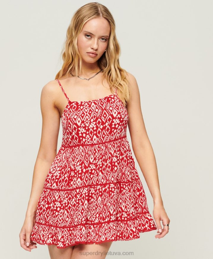 Superdry Mini Beach Cami Dress Red Women