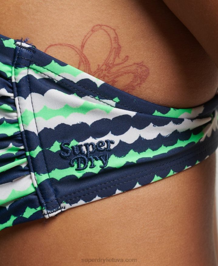 Superdry Mix Print Recycled Bandeau Bikini Top Pink Women