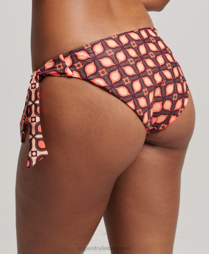 Superdry Mix Print Recycled Bikini Briefs Red Women