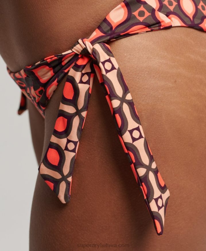 Superdry Mix Print Recycled Bikini Briefs Red Women