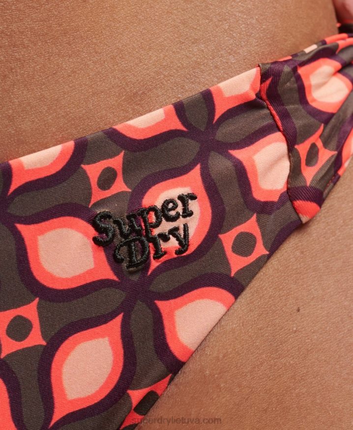 Superdry Mix Print Recycled Bikini Briefs Red Women