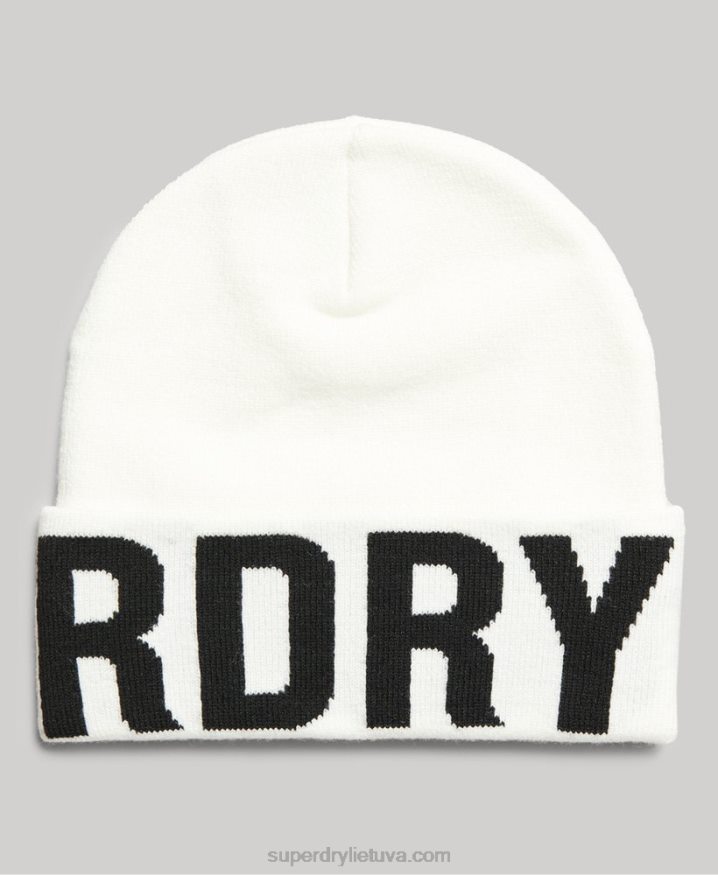 Superdry Mountain Knitted Hat White Women