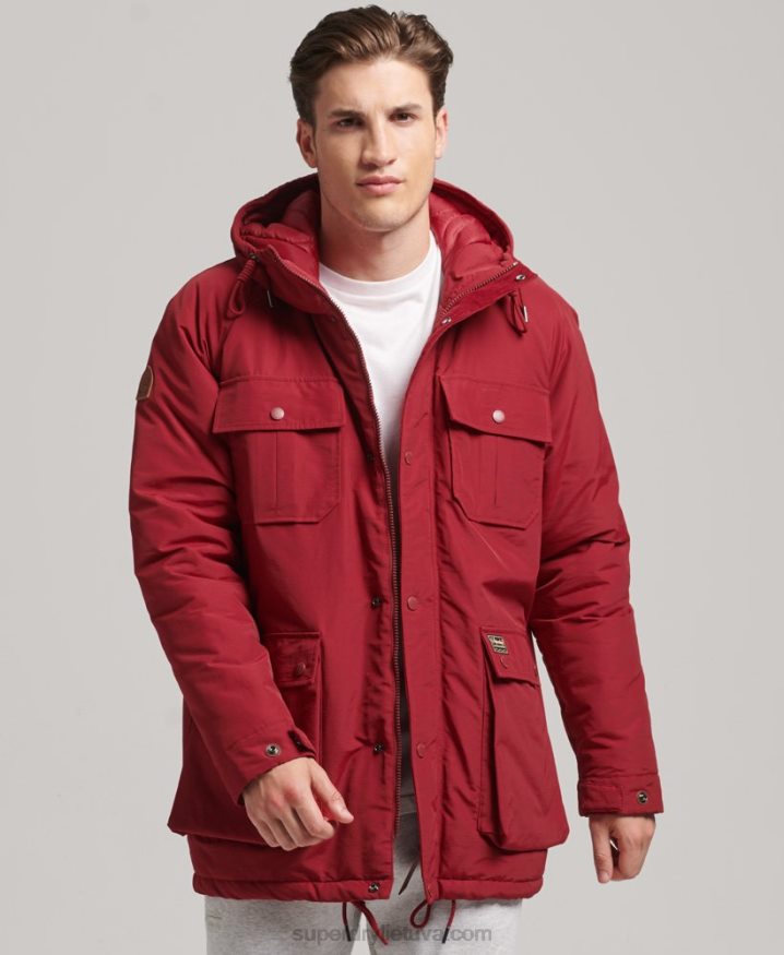 Superdry Mountain Padded Parka Jacket Red Men