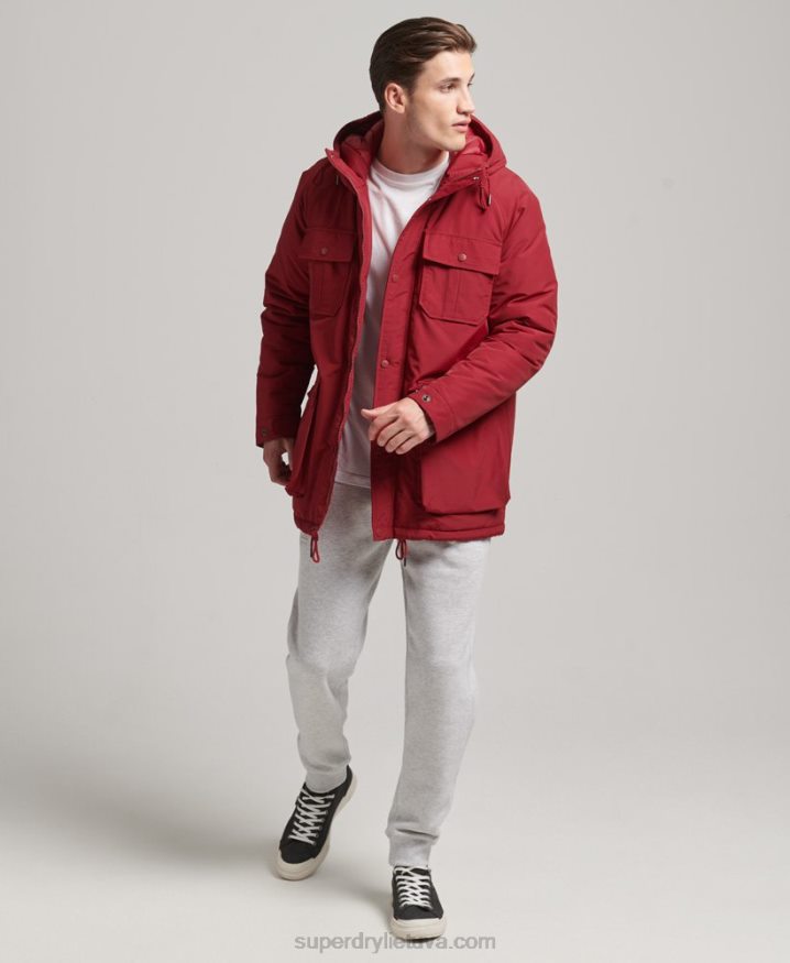 Superdry Mountain Padded Parka Jacket Red Men