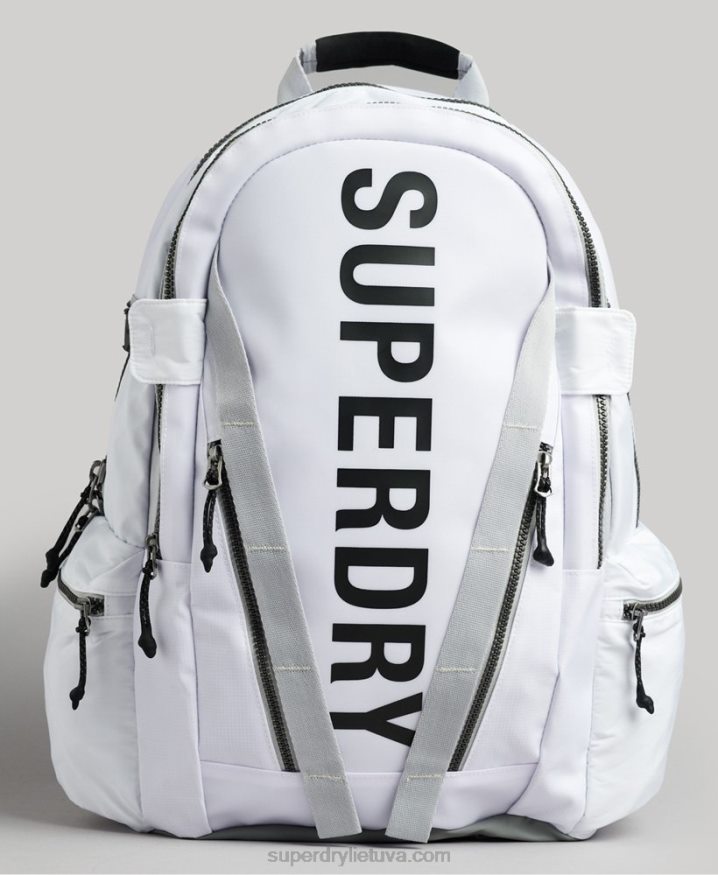 Superdry Mountain Tarp Graphic Backpack White Men