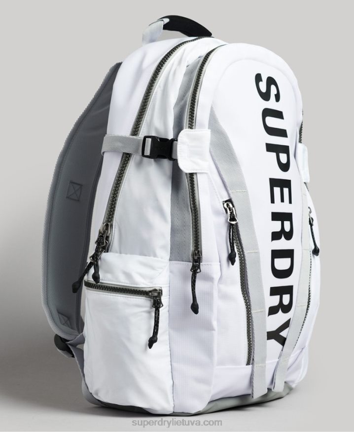 Superdry Mountain Tarp Graphic Backpack White Men