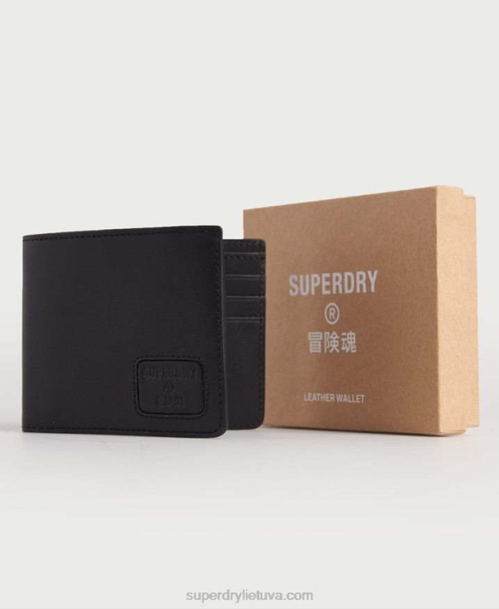 Superdry NYC Bifold Leather Wallet Black Men