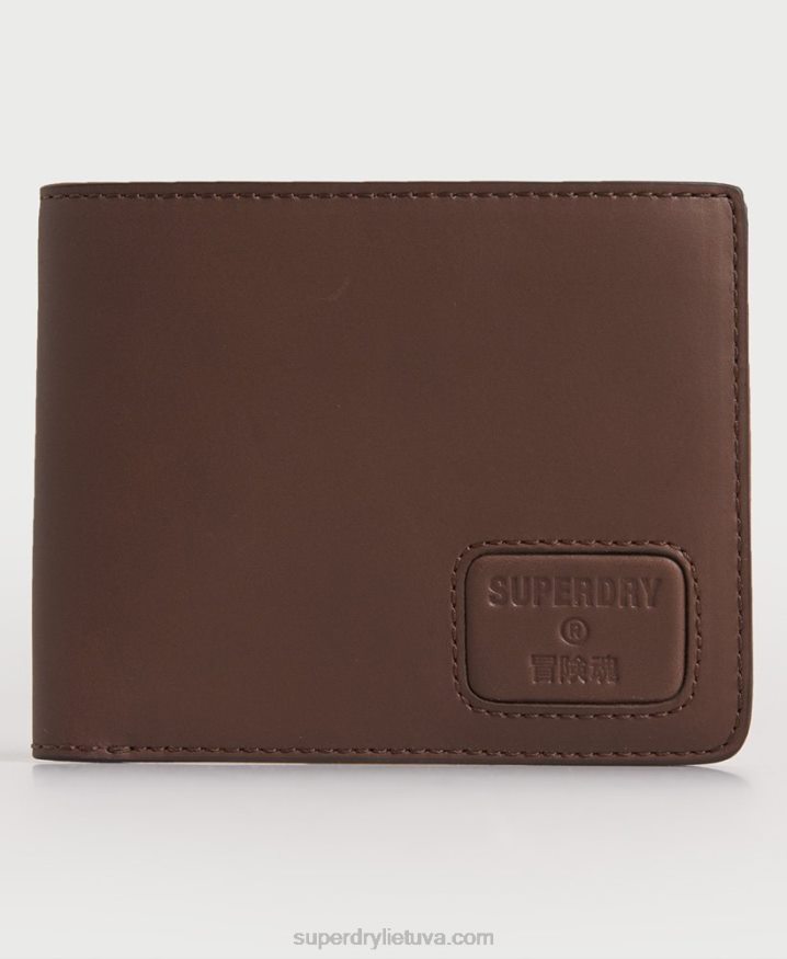 Superdry NYC Bifold Leather Wallet Brown Men