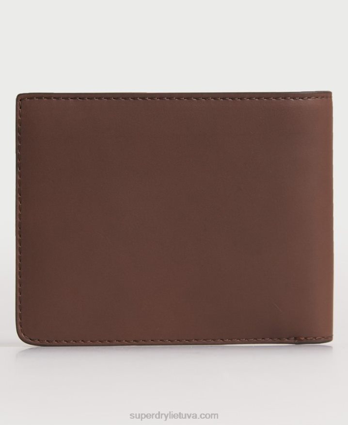 Superdry NYC Bifold Leather Wallet Brown Men