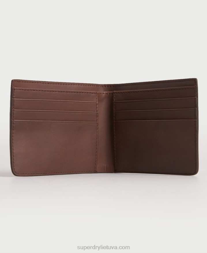 Superdry NYC Bifold Leather Wallet Brown Men