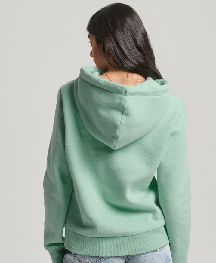 Superdry Neon Vintage Logo Hoodie Green Women