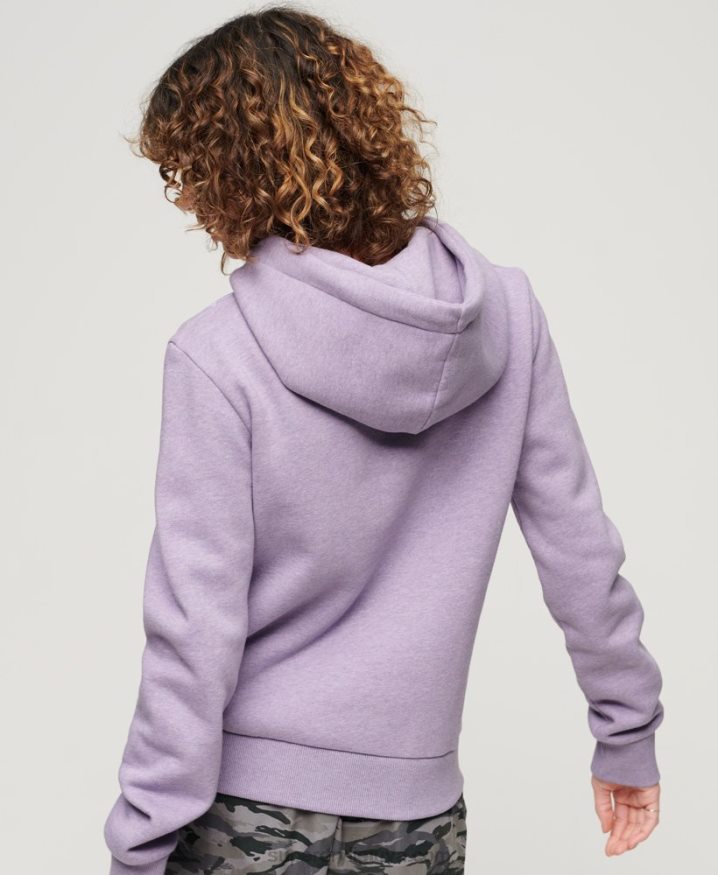 Superdry Neon Vintage Logo Hoodie Purple Women