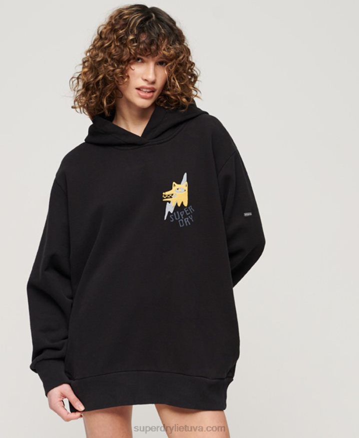 Superdry Nomadic Folk Hoodie Black Women