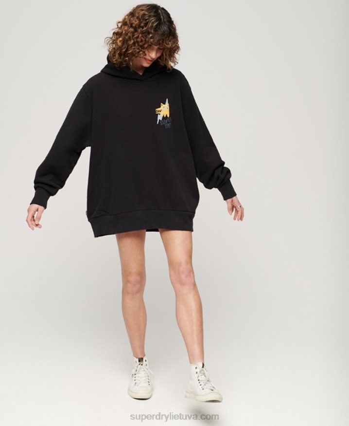 Superdry Nomadic Folk Hoodie Black Women