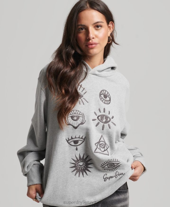 Superdry Nomadic Folk Hoodie Grey Women