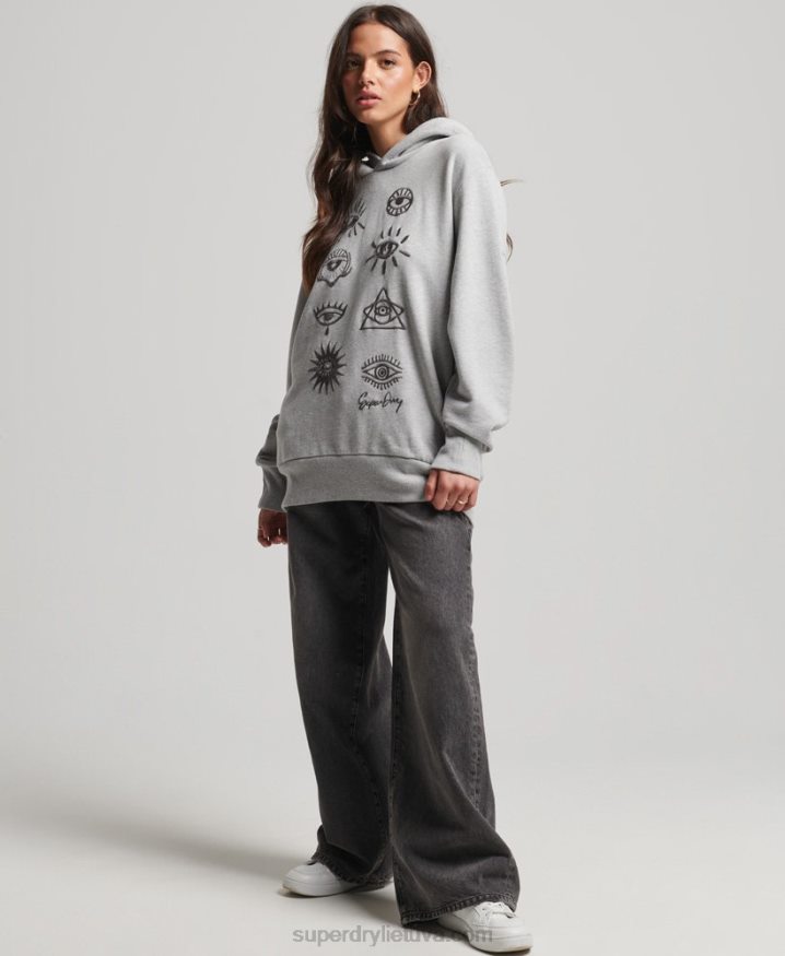 Superdry Nomadic Folk Hoodie Grey Women