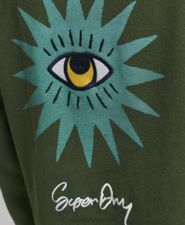 Superdry Nomadic Folk Sweatshirt Dress Green Women