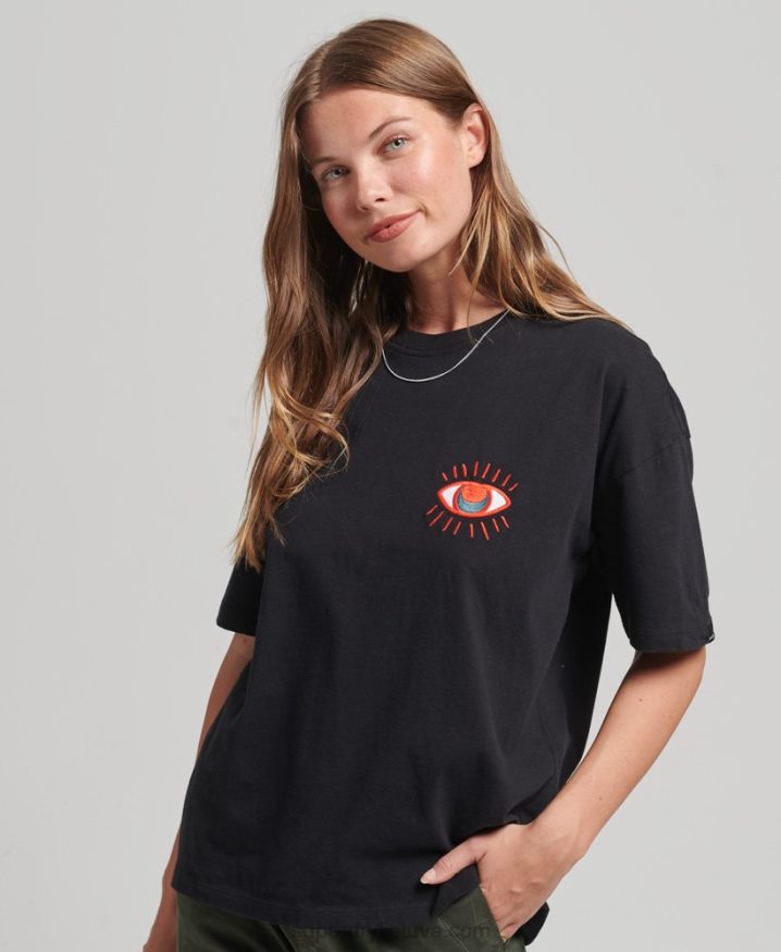 Superdry Nomadic Folk T-Shirt Black Women