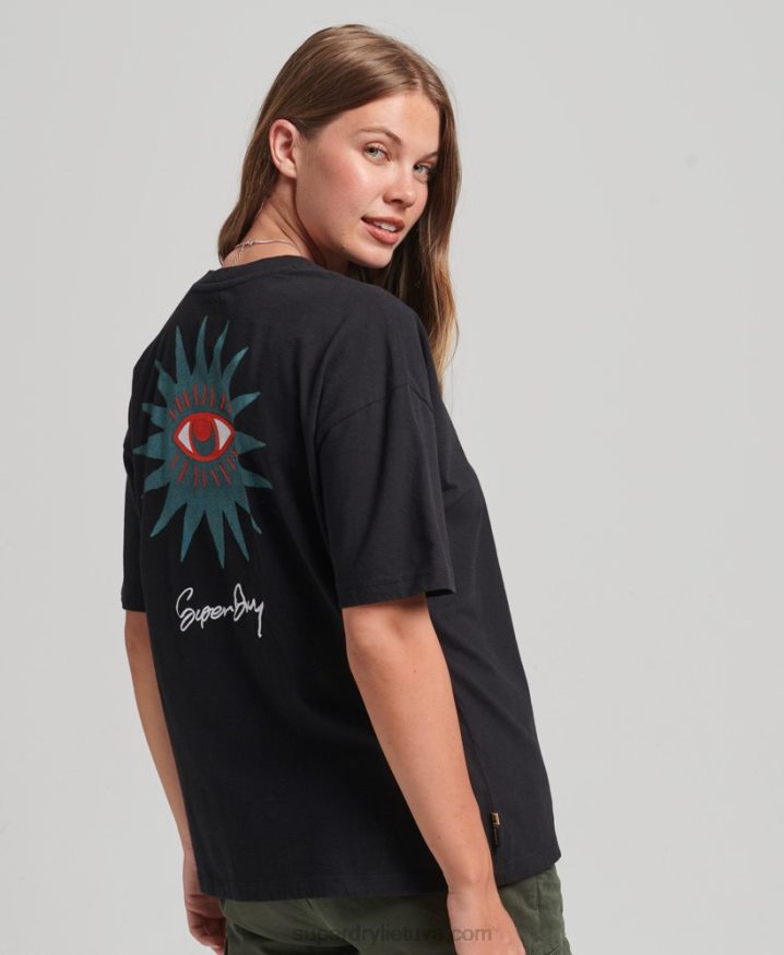 Superdry Nomadic Folk T-Shirt Black Women