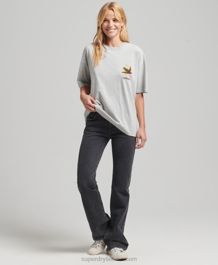 Superdry Nomadic Folk T-Shirt Grey Women