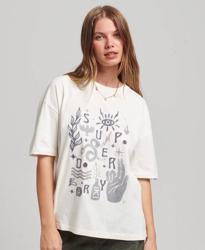 Superdry Nomadic Folk T-Shirt White Women