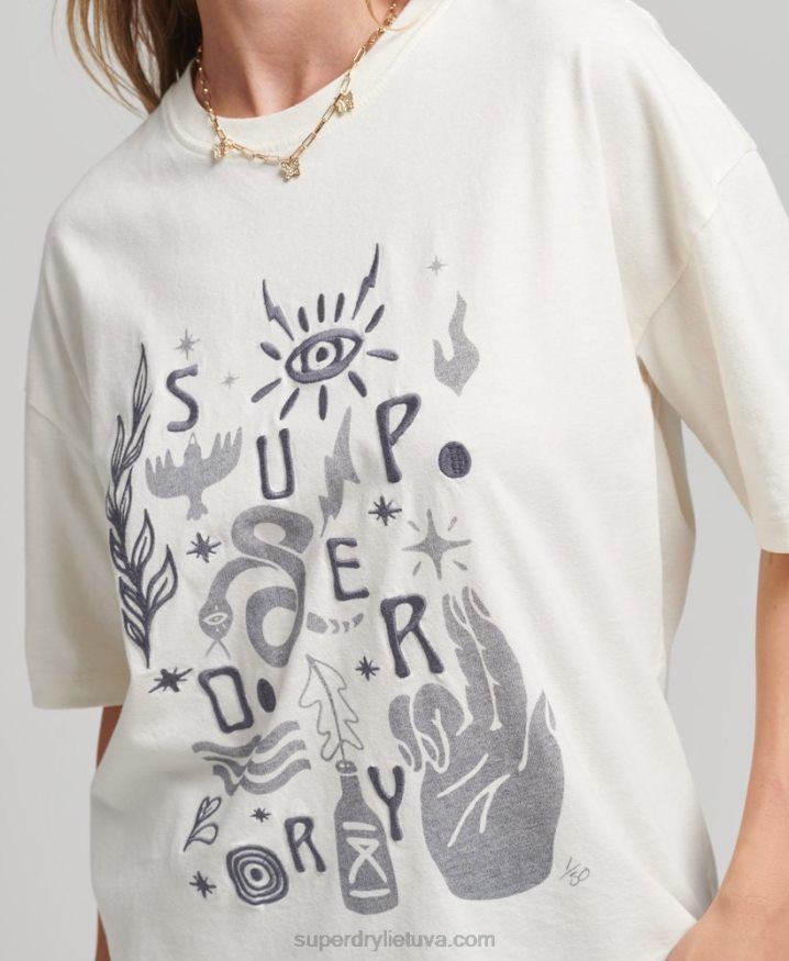 Superdry Nomadic Folk T-Shirt White Women