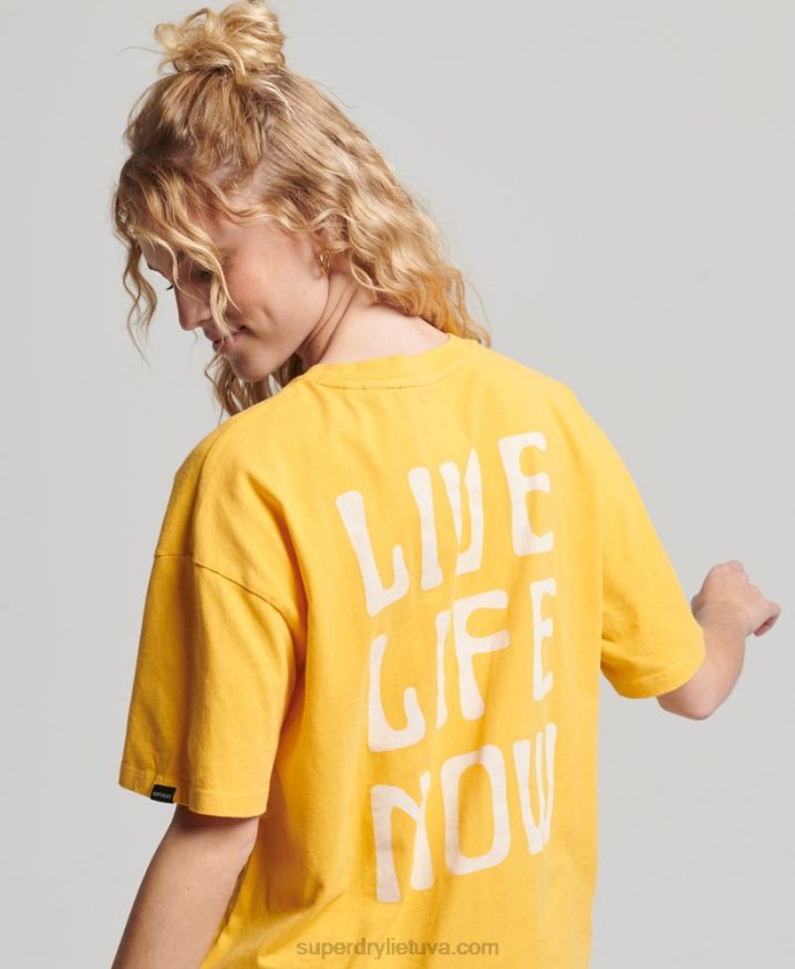 Superdry Nomadic Folk T-Shirt Yellow Women