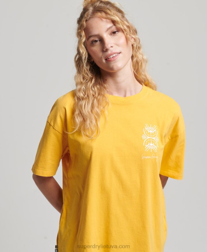 Superdry Nomadic Folk T-Shirt Yellow Women