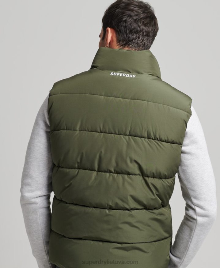 Superdry Non Hooded Sports Puffer Gilet Khaki Men