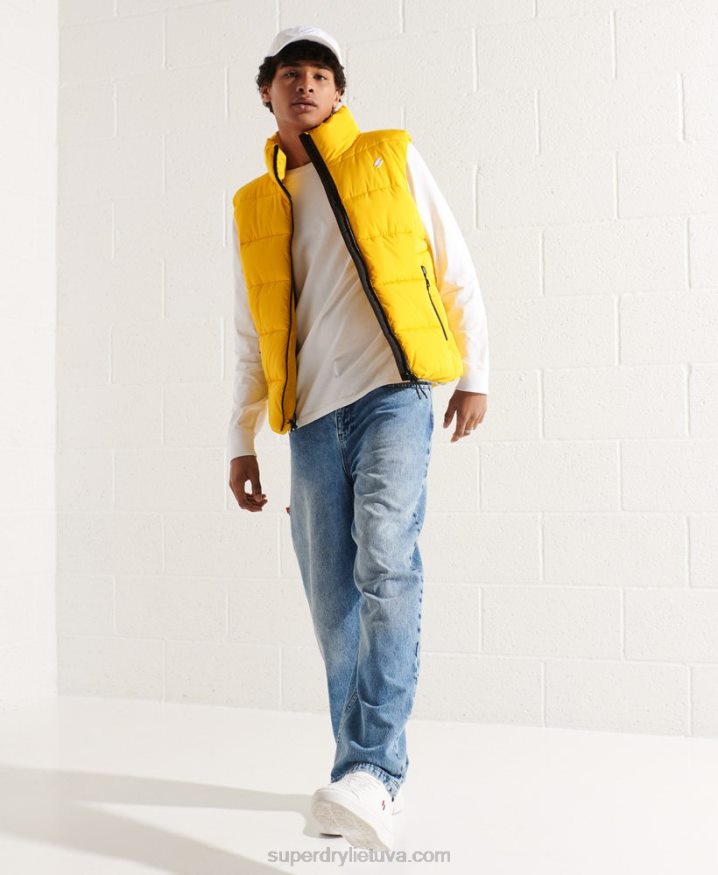 Superdry Non Hooded Sports Puffer Gilet Yellow Men