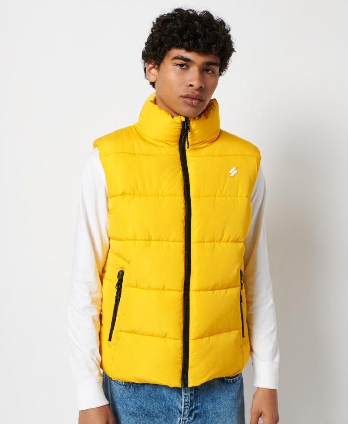 Superdry Non Hooded Sports Puffer Gilet Yellow Men