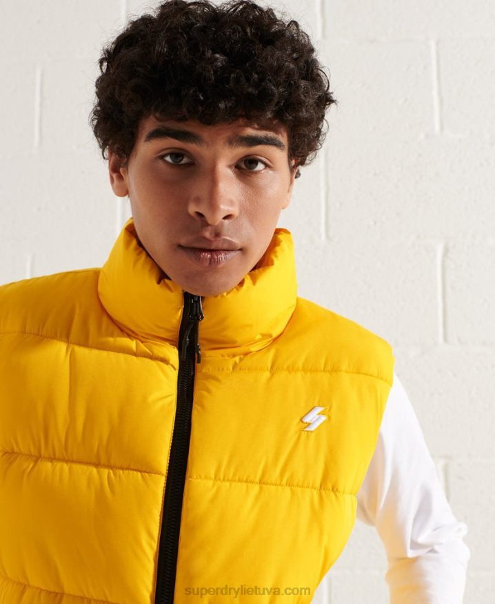 Superdry Non Hooded Sports Puffer Gilet Yellow Men