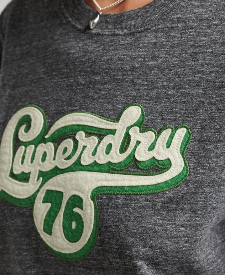 Superdry Nostalgia Script T-Shirt Dark Grey Women