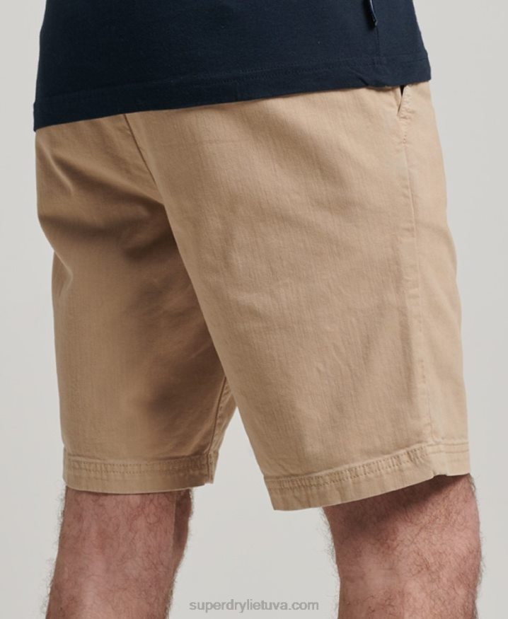 Superdry Officer Chino Shorts Cream Men