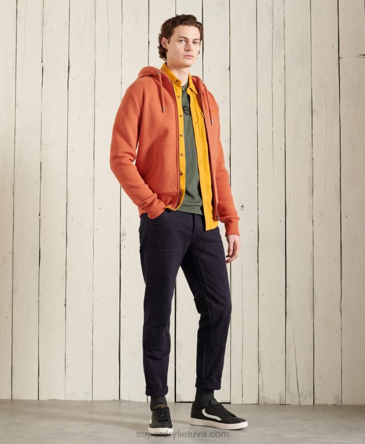 Superdry Orange Label Classic Zip Hoodie Orange Men