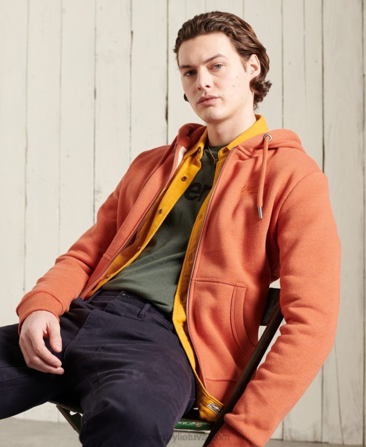 Superdry Orange Label Classic Zip Hoodie Orange Men