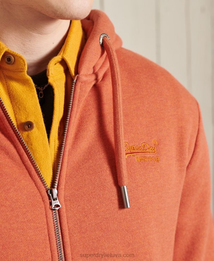 Superdry Orange Label Classic Zip Hoodie Orange Men