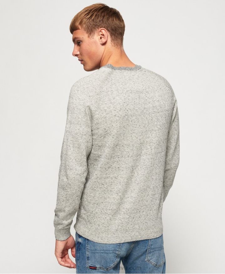 Superdry Orange Label Cotton Crew jumper Light Grey Men