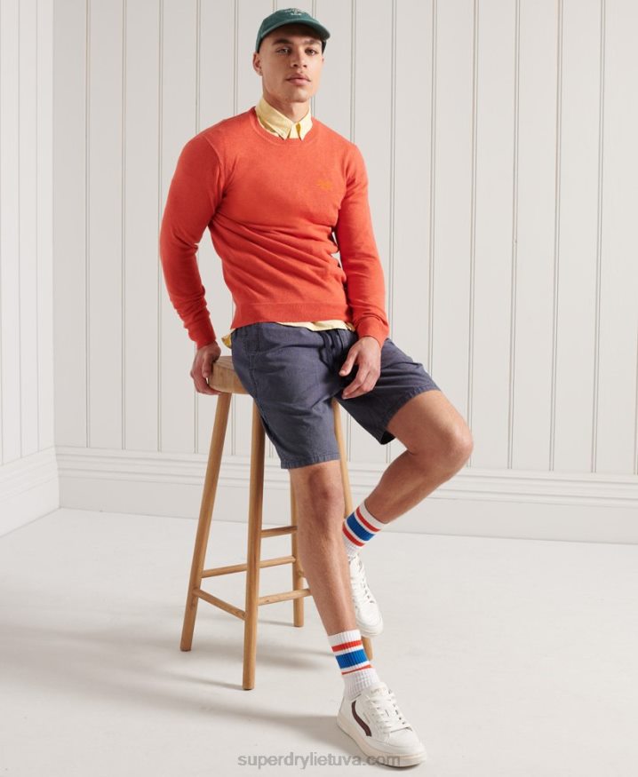 Superdry Orange Label Crew Jumper Orange Men