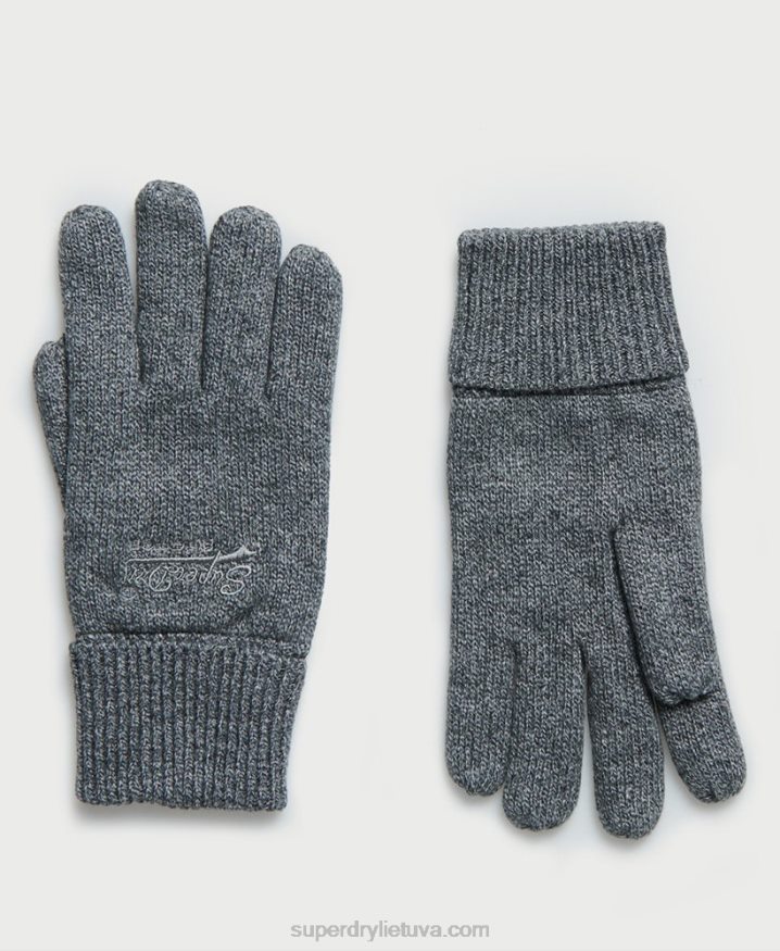 Superdry Orange Label Gloves Grey Men